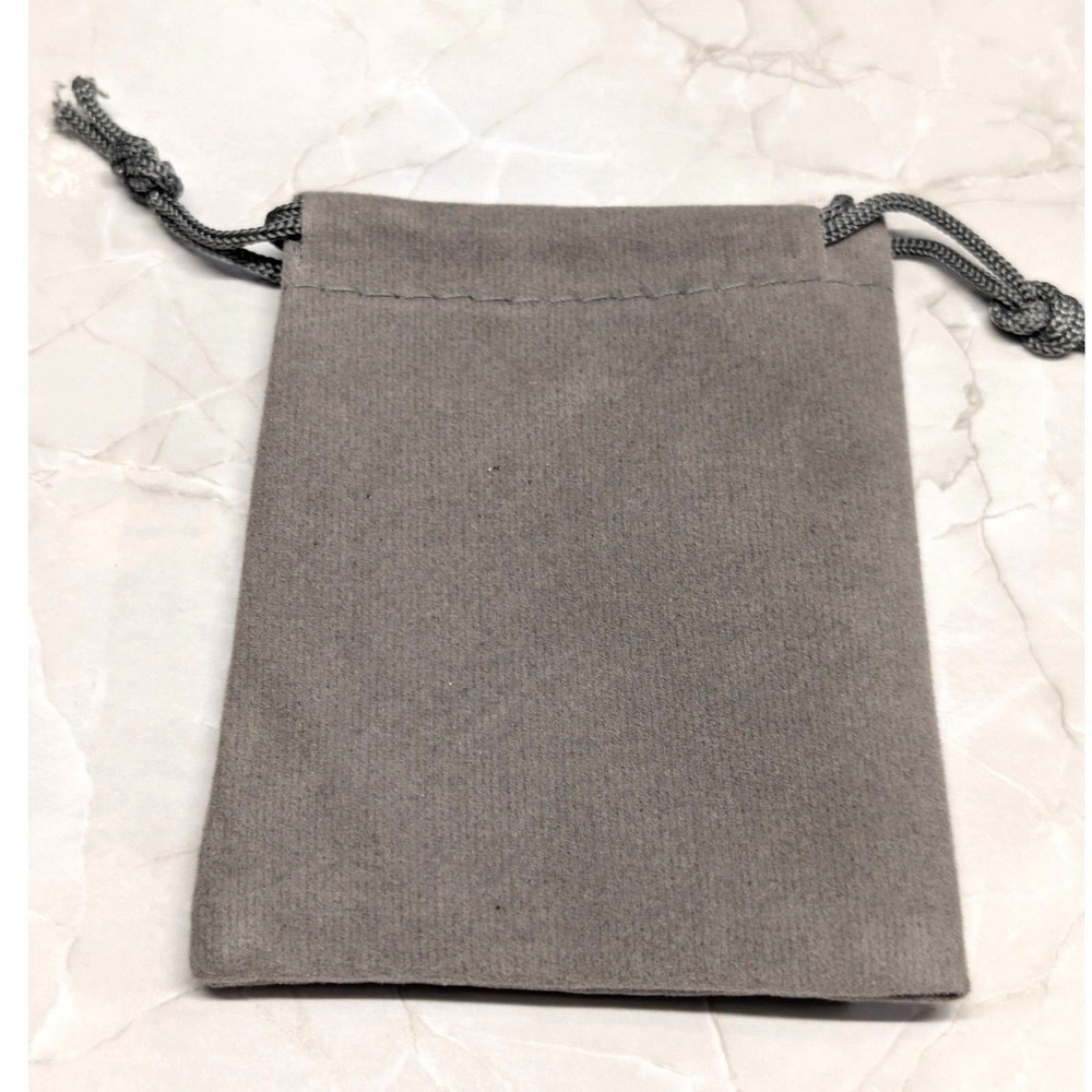 New Velvety Jewelry Pouch Drawstring Bag Gray Small‎ Accessory Storage 3x3.5"